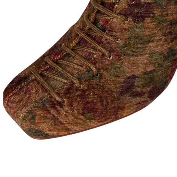 Circus NY by Sam Edelman Kendra Lace-Up Ankle Boot Golden Pear Brocade Multi 9M - Picture 4 of 6